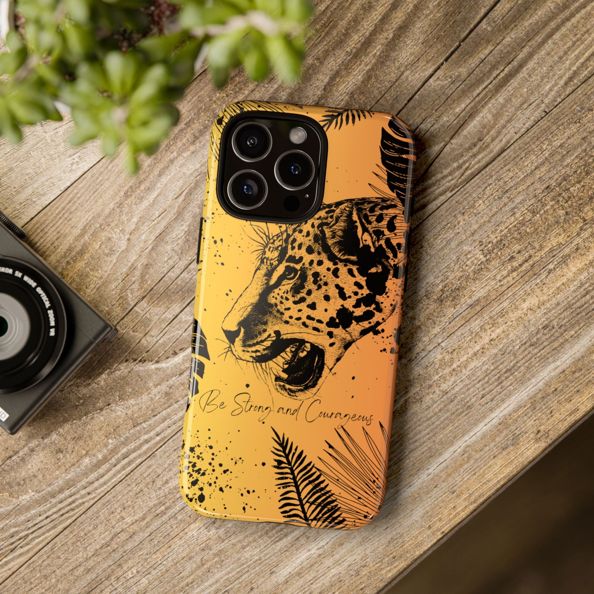 Be Strong and Courageous Tough Phone Case (Orange Hue)