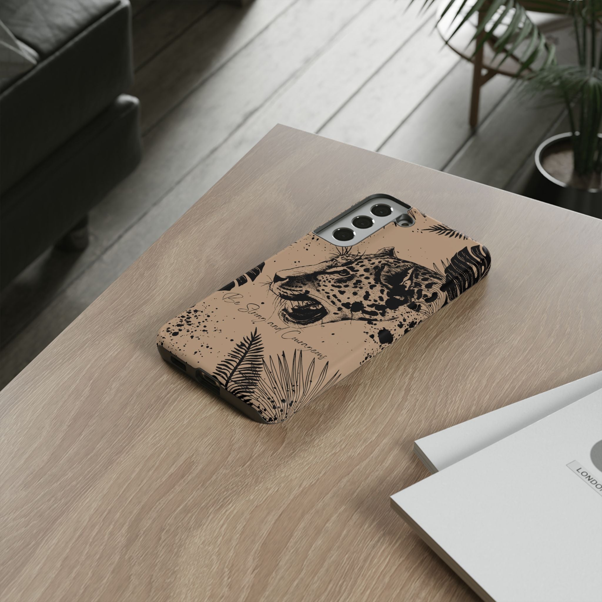 Be Strong and Courageous Tough Phone Case (Brown)