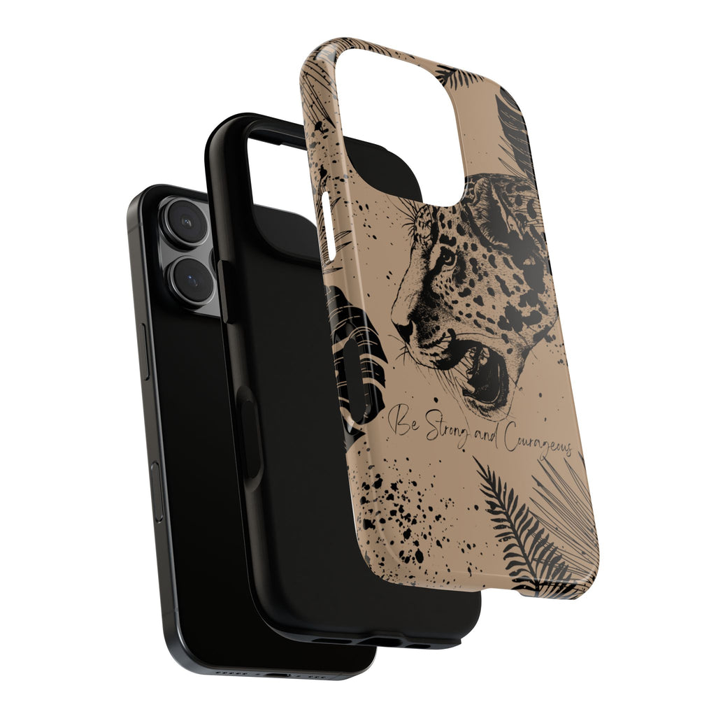 Be Strong and Courageous Tough Phone Case (Brown)