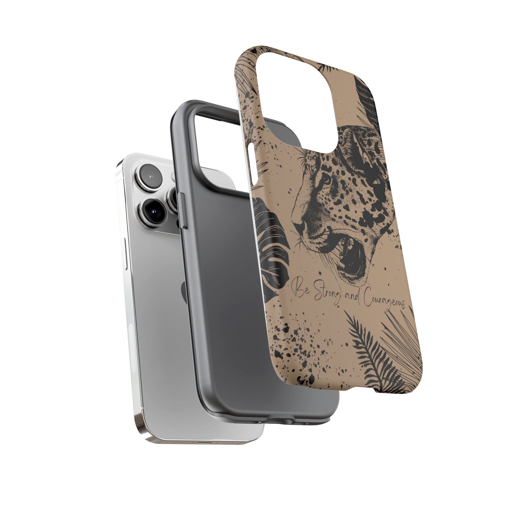 Be Strong and Courageous Tough Phone Case (Brown)