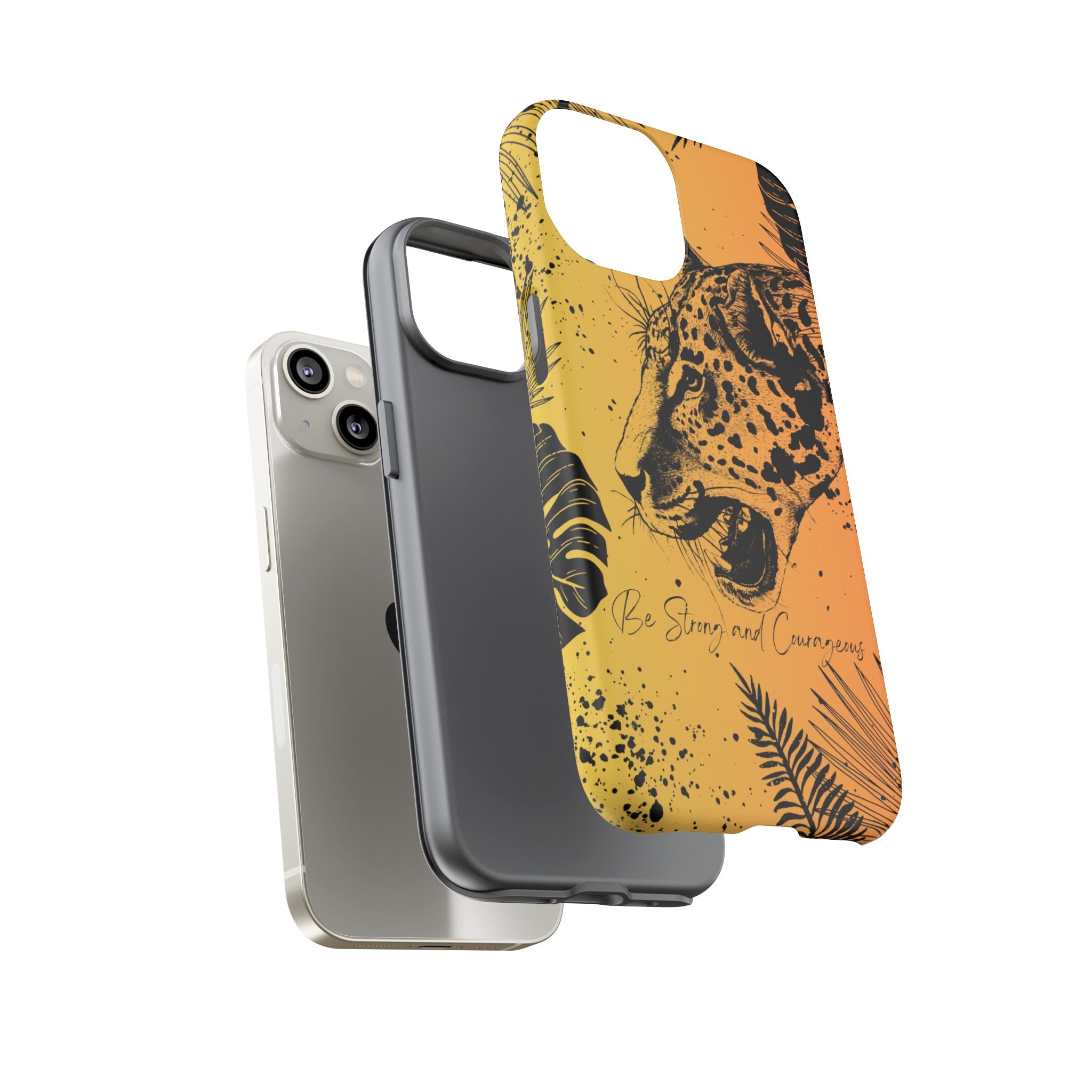 Be Strong and Courageous Tough Phone Case (Orange Hue)