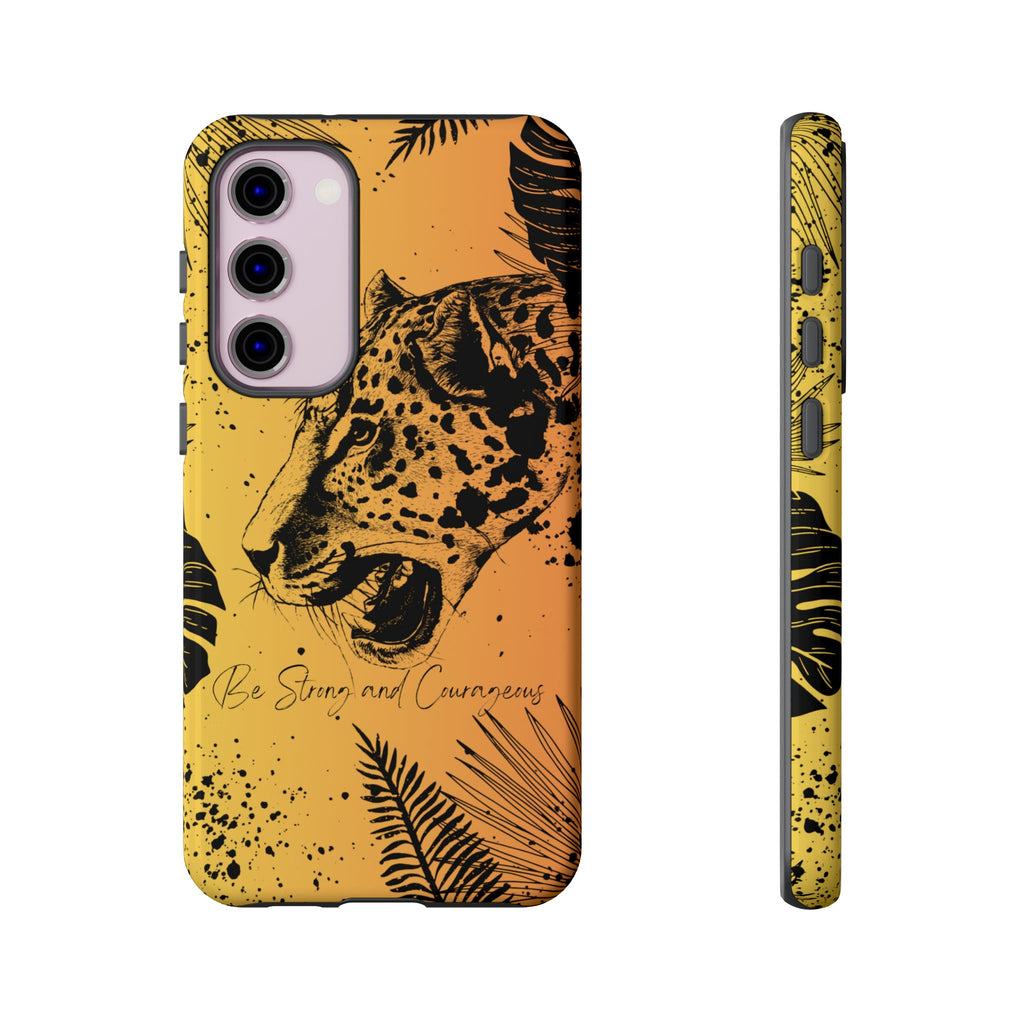 Be Strong and Courageous Tough Phone Case (Orange Hue)