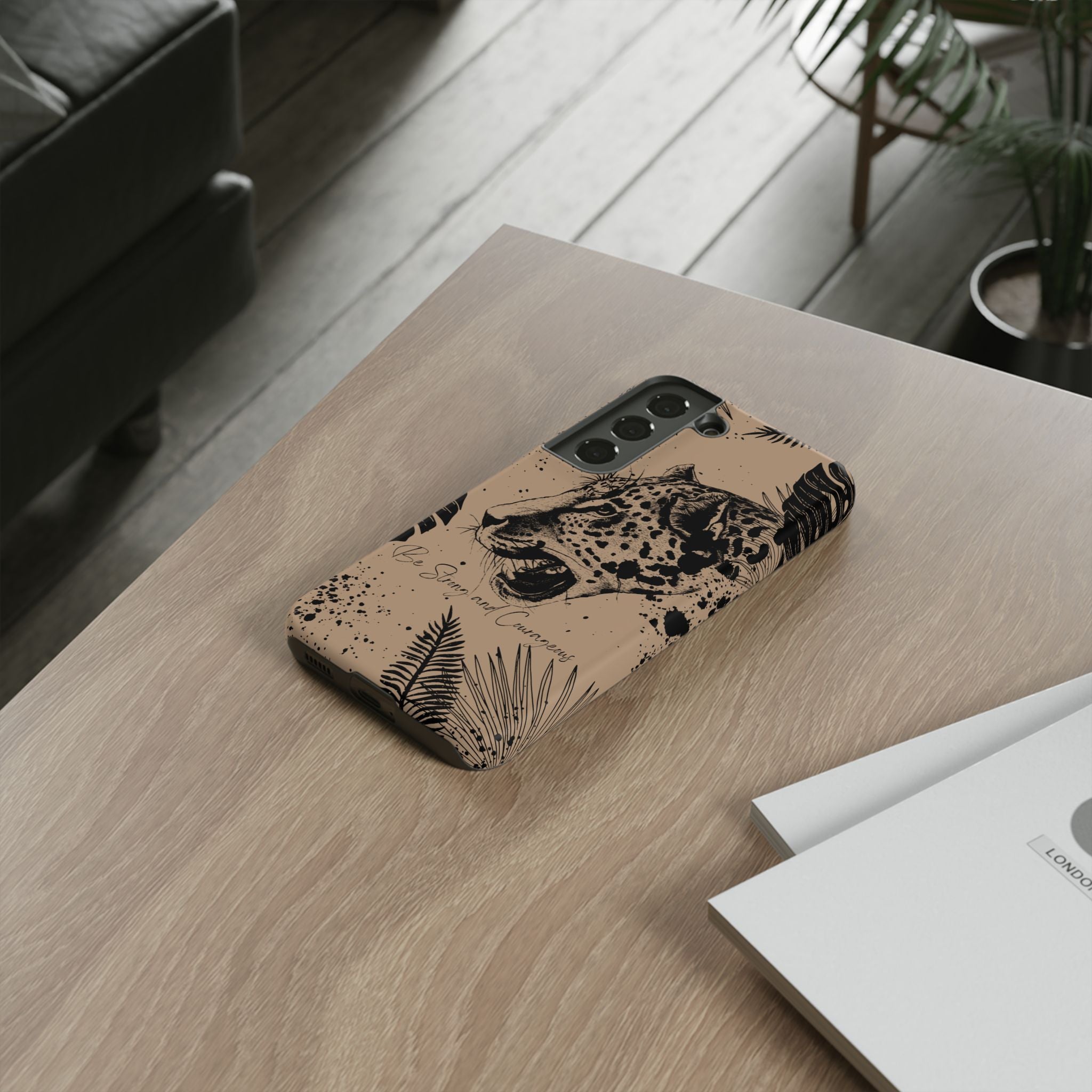 Be Strong and Courageous Tough Phone Case (Brown)