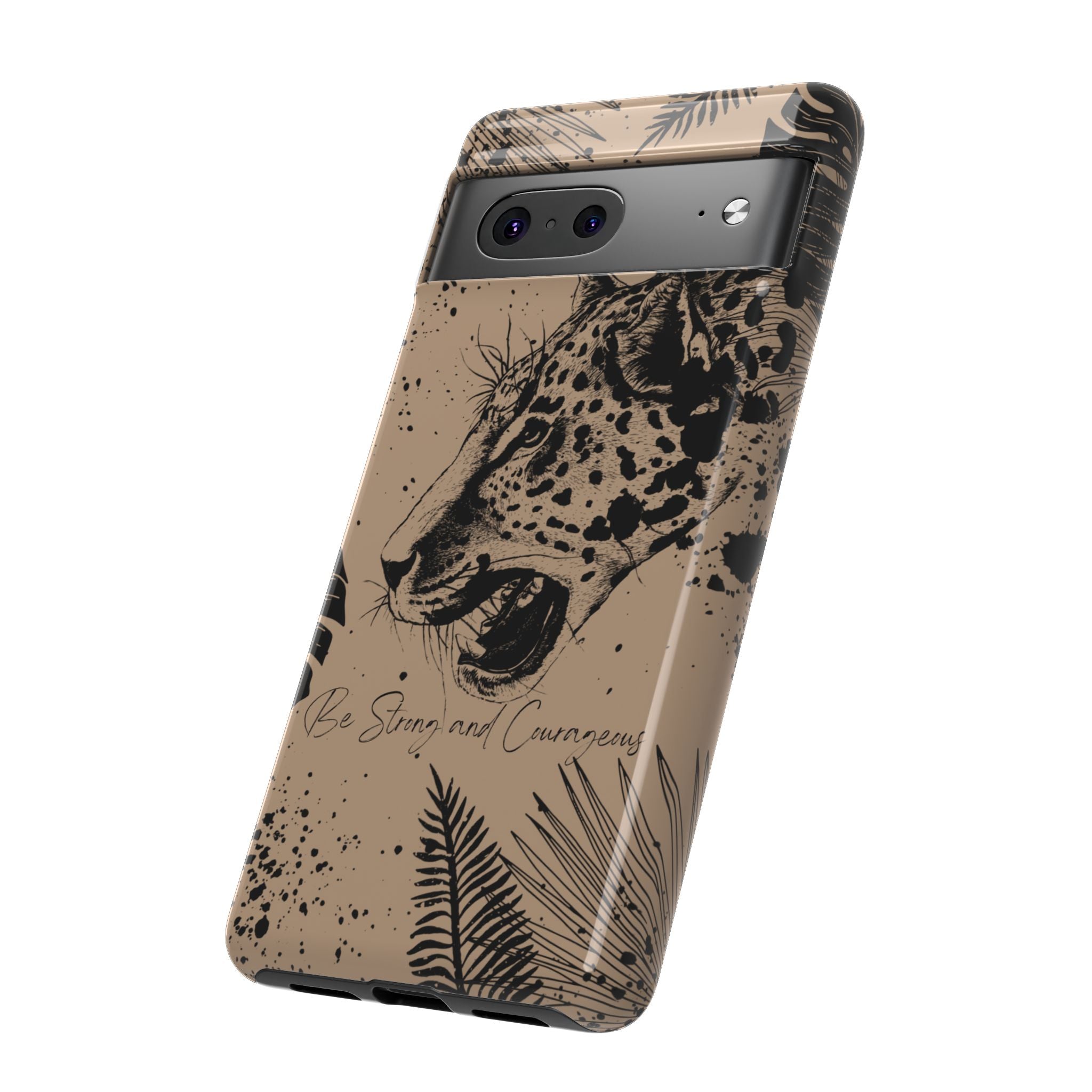 Be Strong and Courageous Tough Phone Case (Brown)