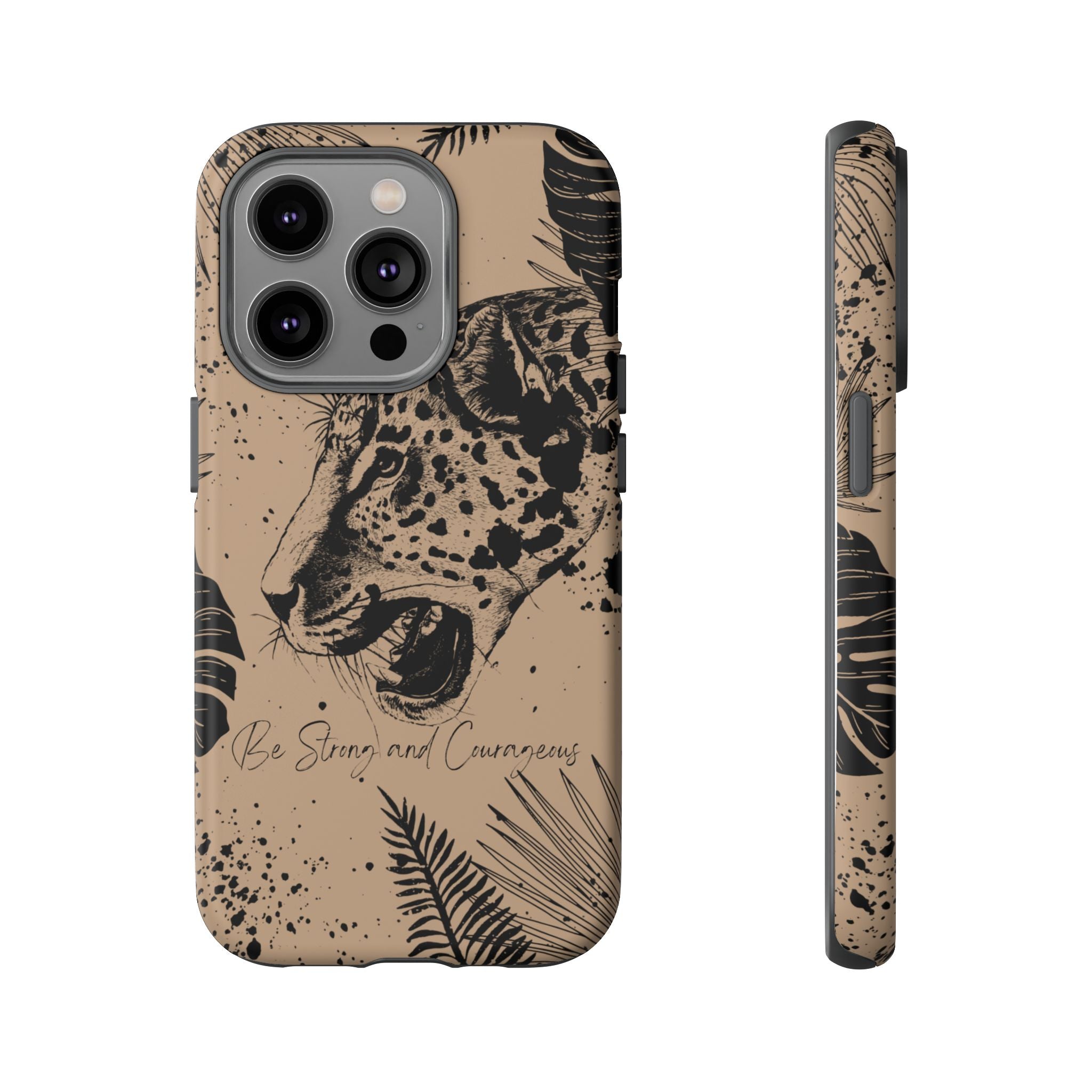 Be Strong and Courageous Tough Phone Case (Brown)