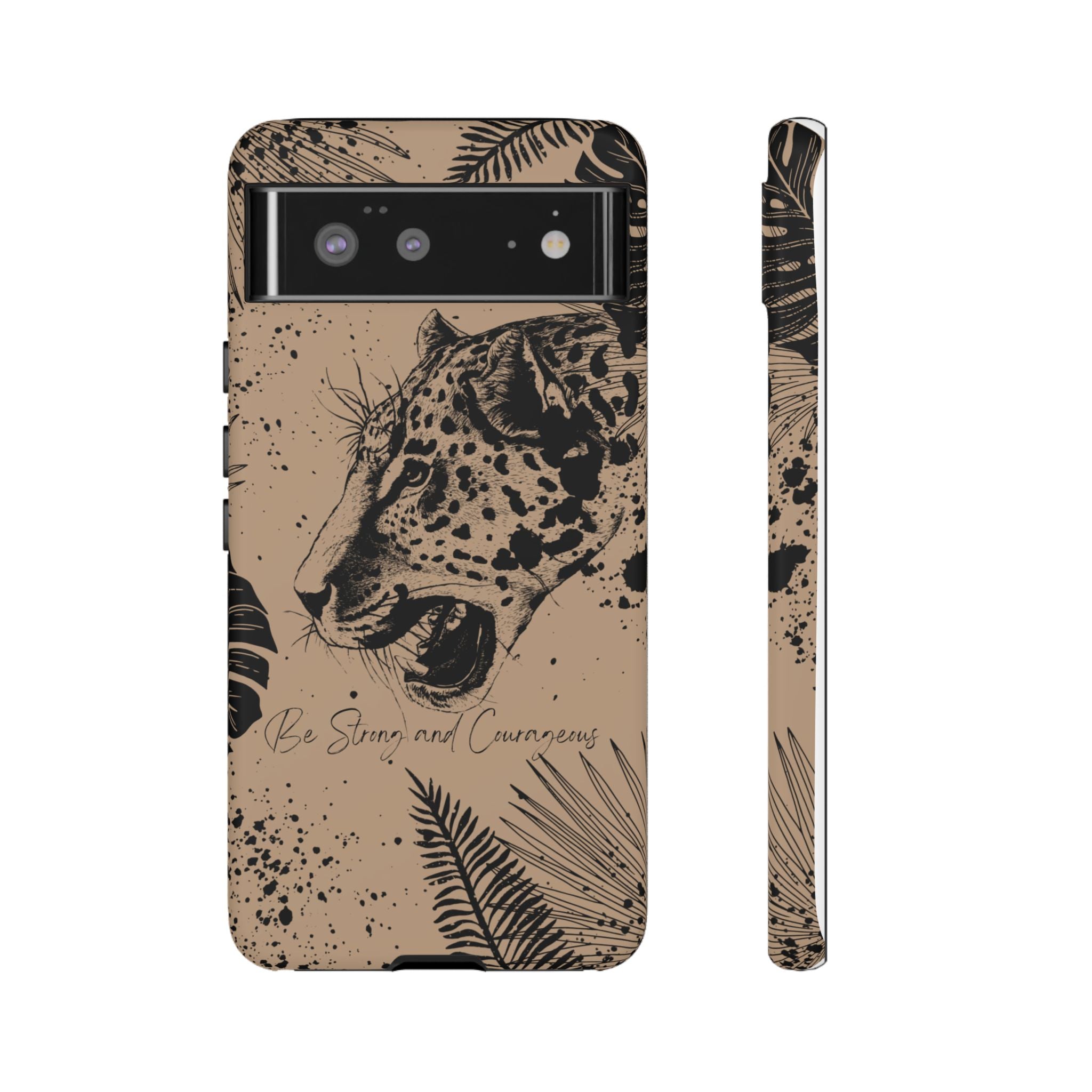 Be Strong and Courageous Tough Phone Case (Brown)