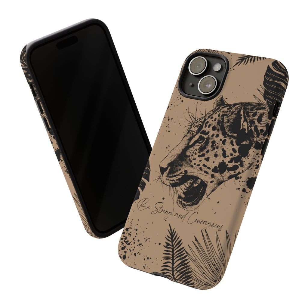 Be Strong and Courageous Tough Phone Case (Brown)