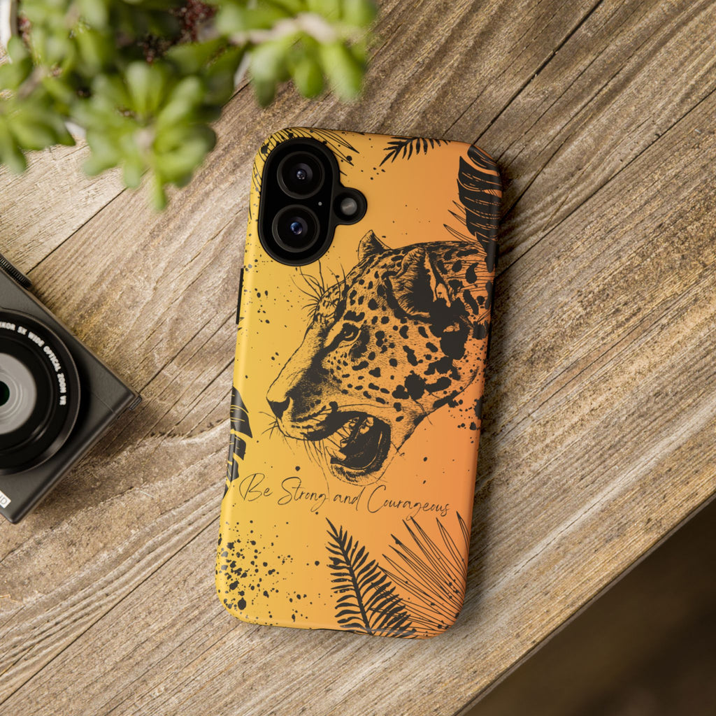 Be Strong and Courageous Tough Phone Case (Orange Hue)