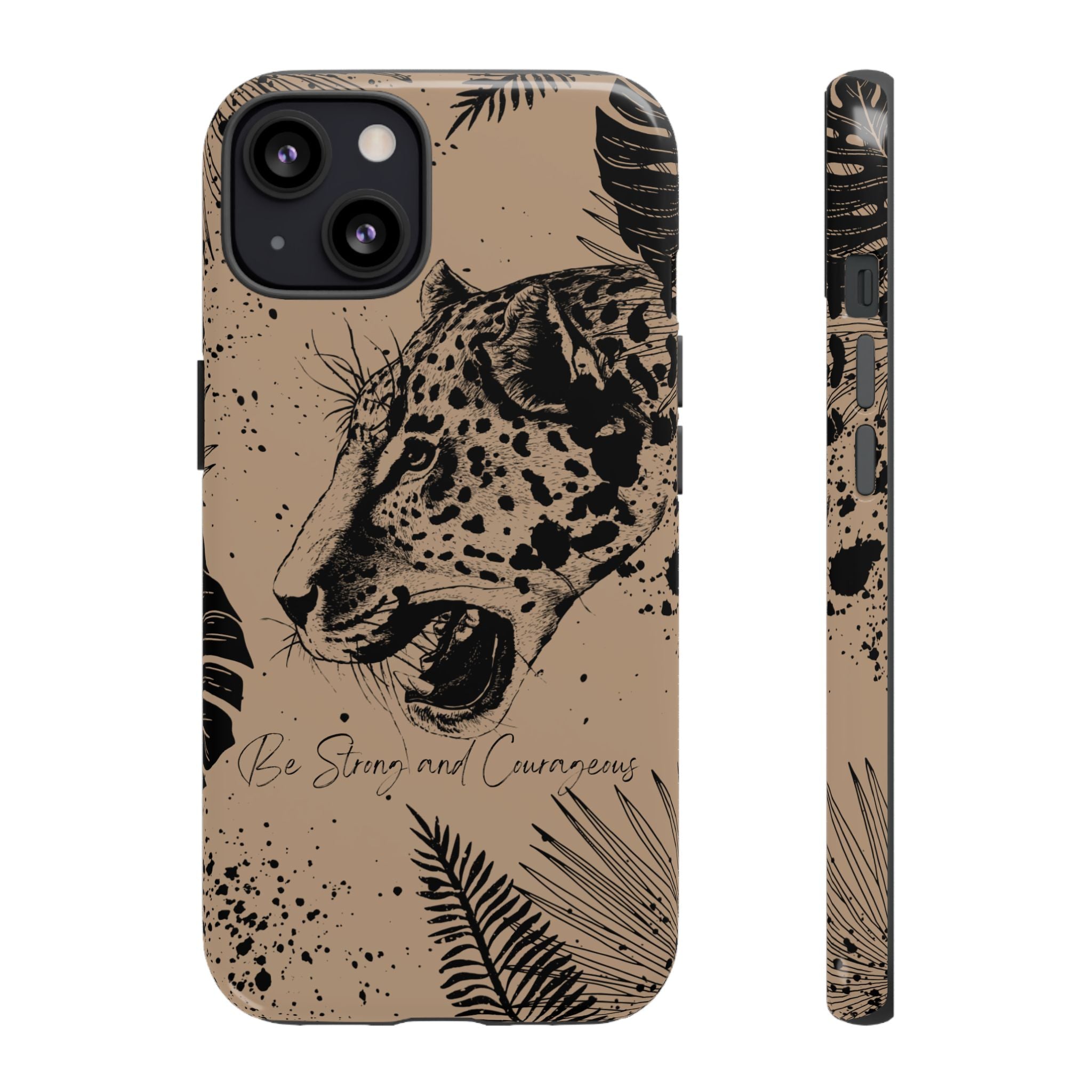 Be Strong and Courageous Tough Phone Case (Brown)