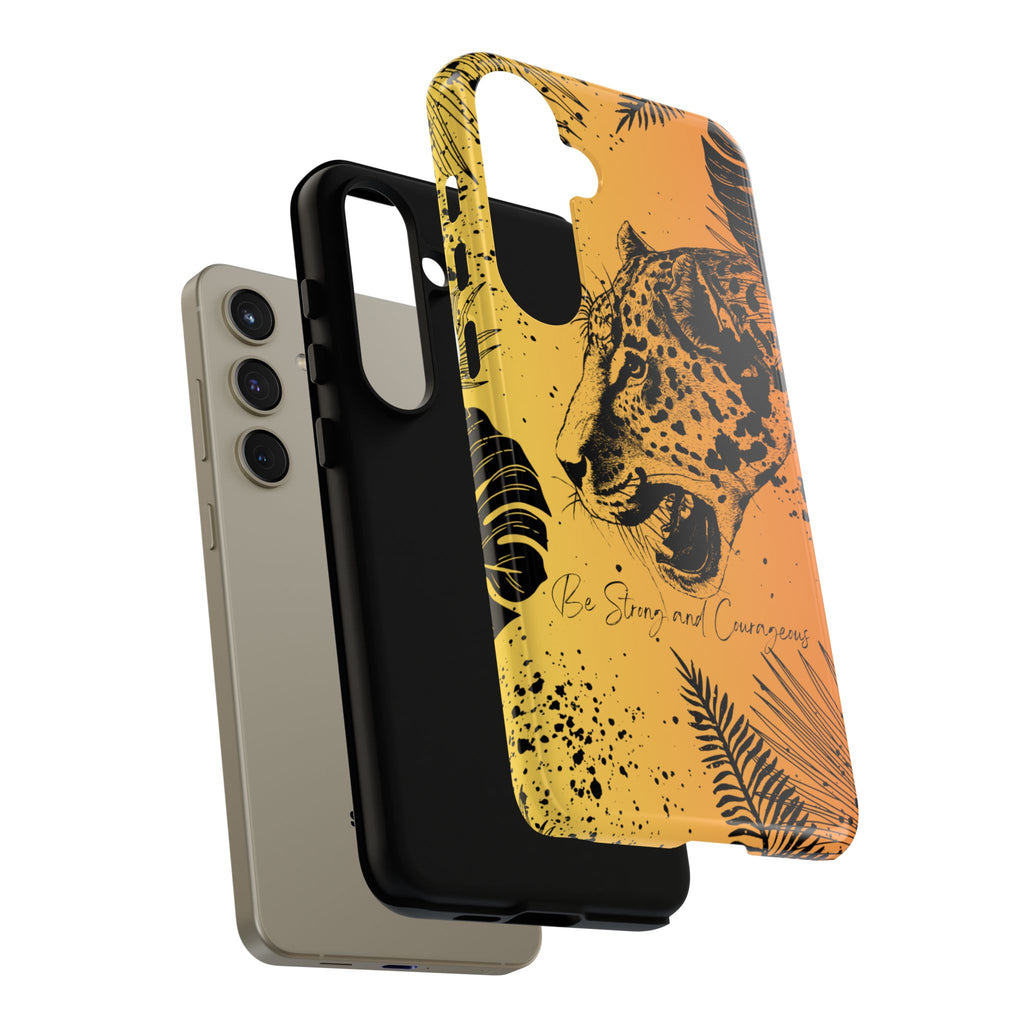 Be Strong and Courageous Tough Phone Case (Orange Hue)