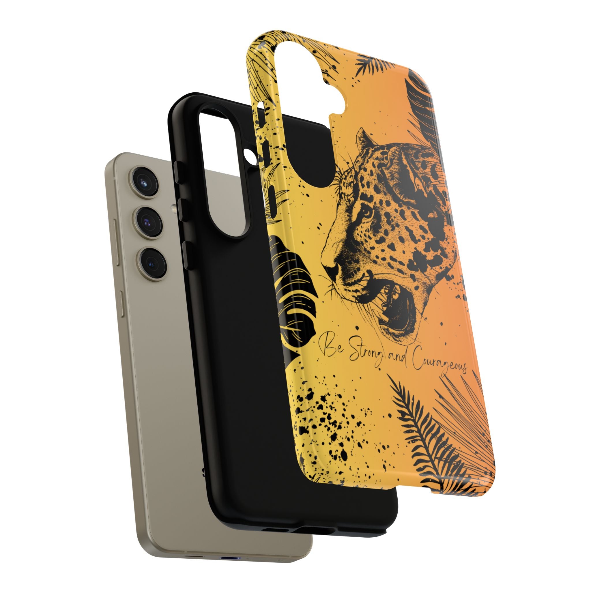 Be Strong and Courageous Tough Phone Case (Orange Hue)