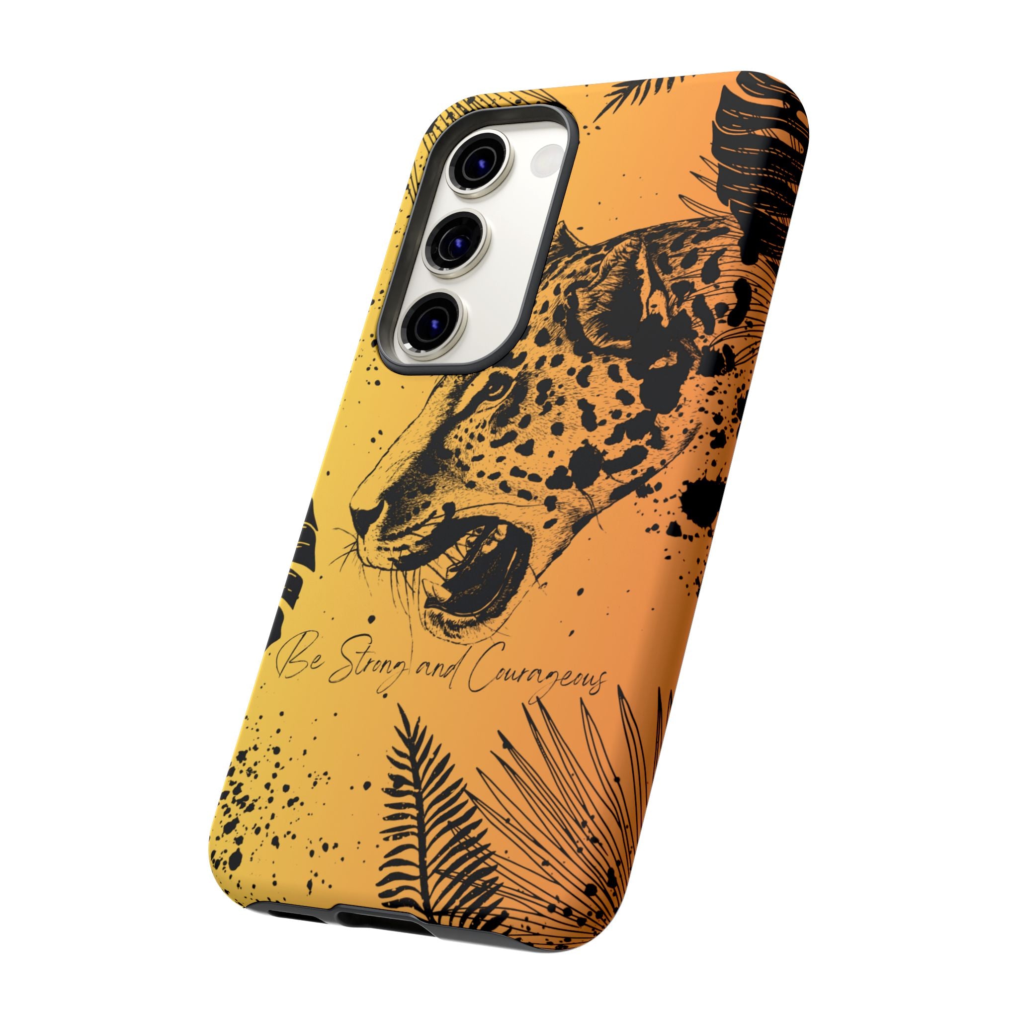 Be Strong and Courageous Tough Phone Case (Orange Hue)