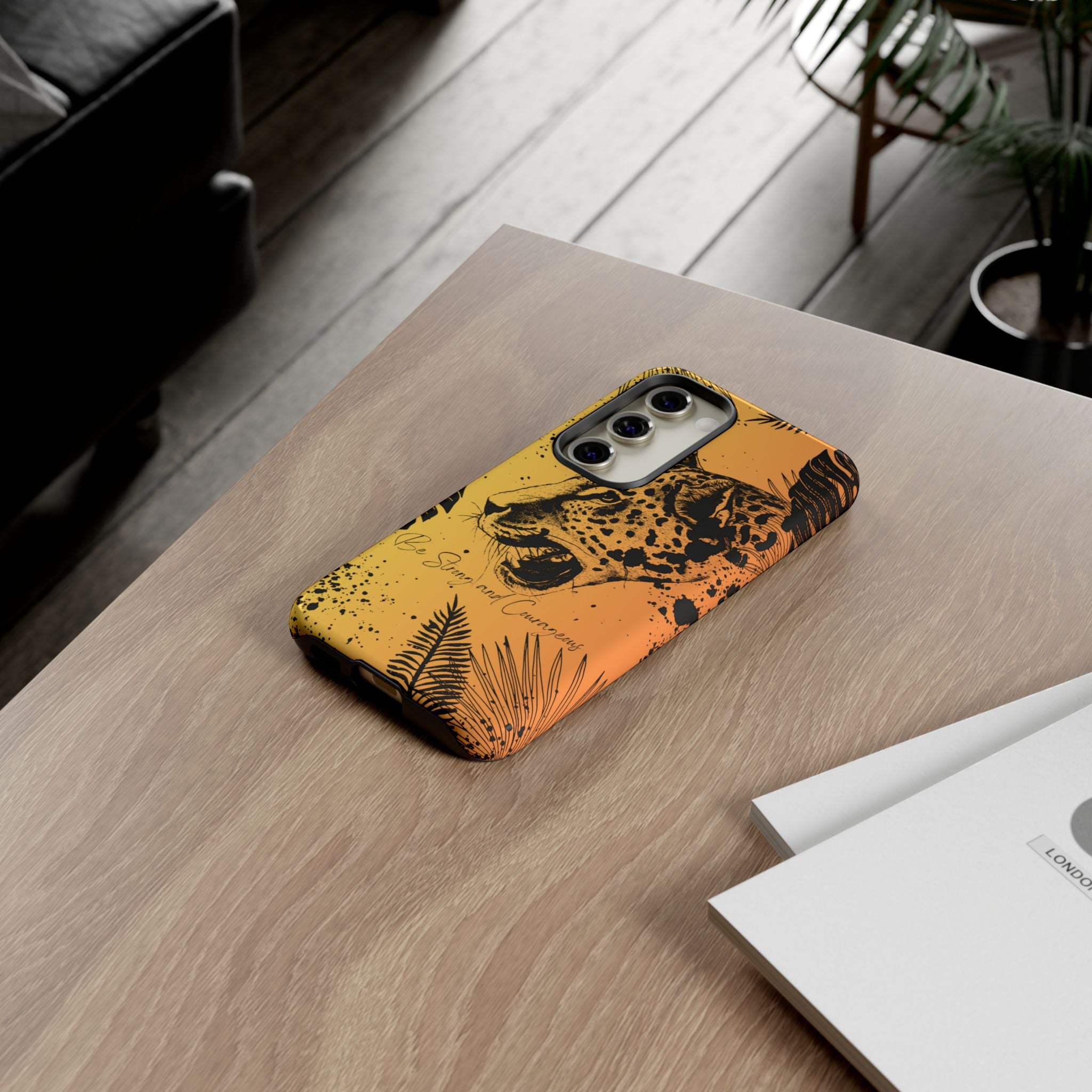 Be Strong and Courageous Tough Phone Case (Orange Hue)