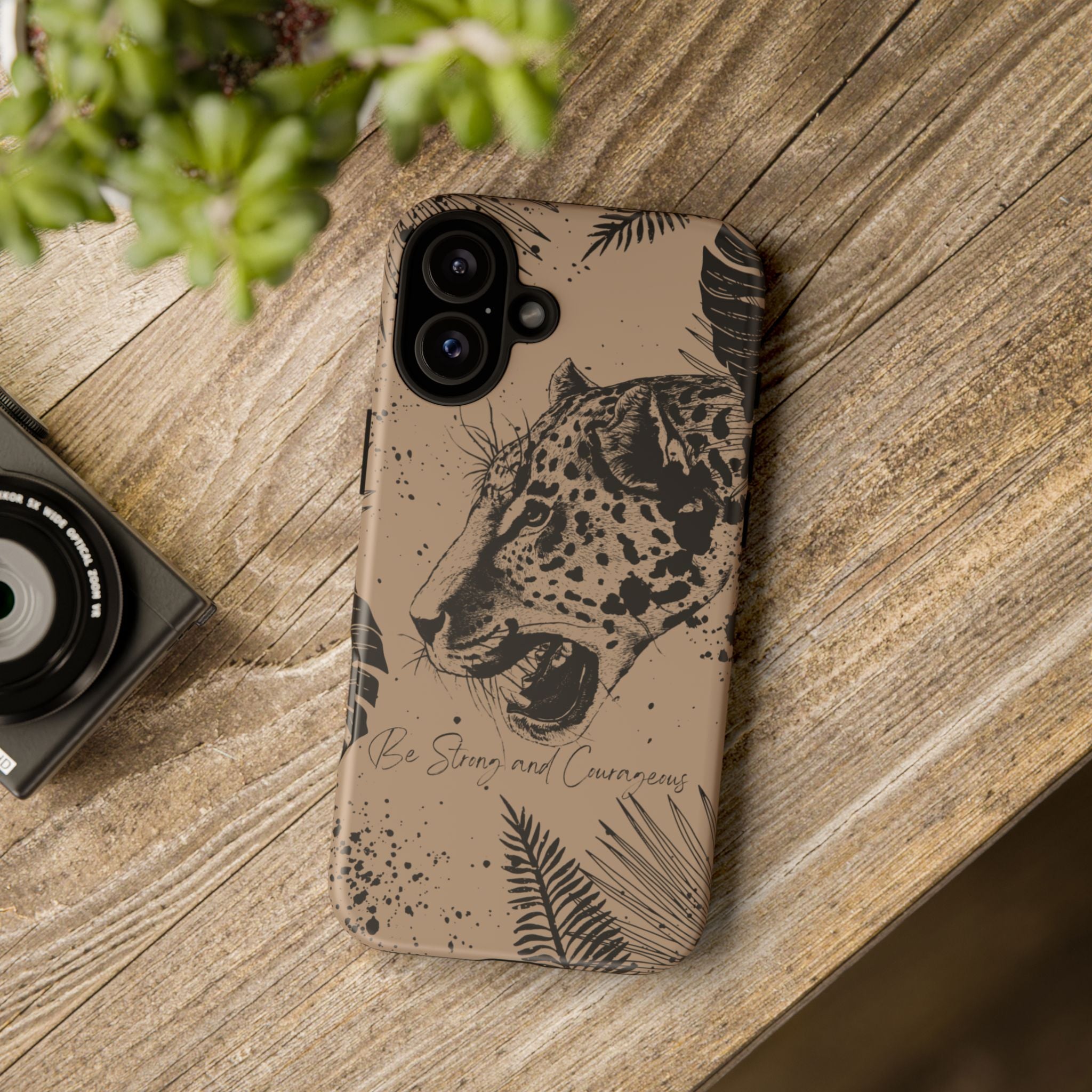 Be Strong and Courageous Tough Phone Case (Brown)