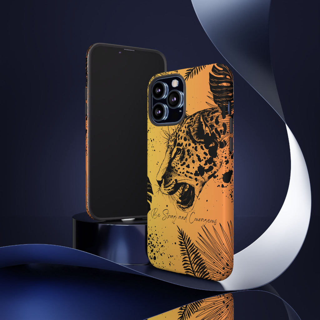 Be Strong and Courageous Tough Phone Case (Orange Hue)