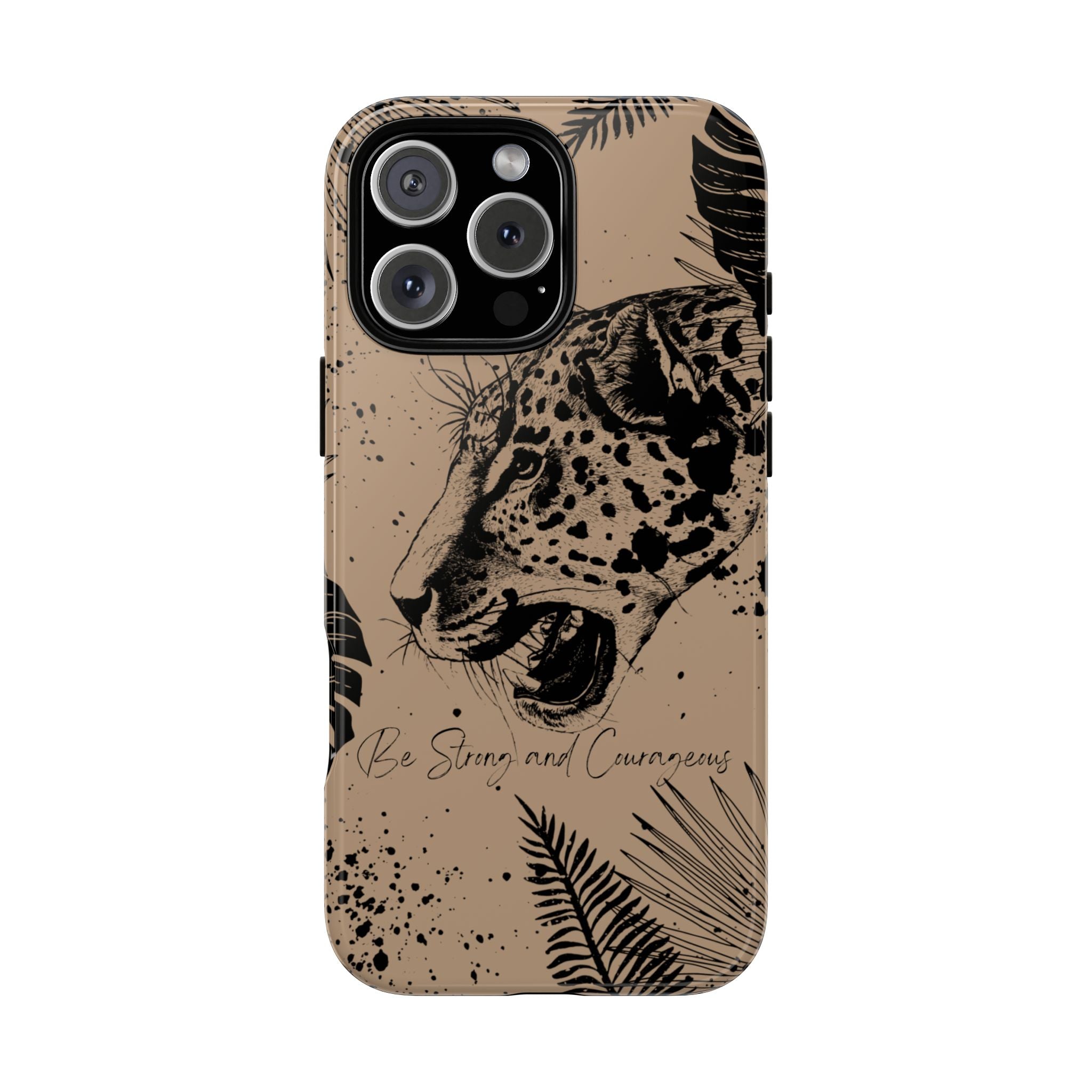 Be Strong and Courageous Tough Phone Case (Brown)