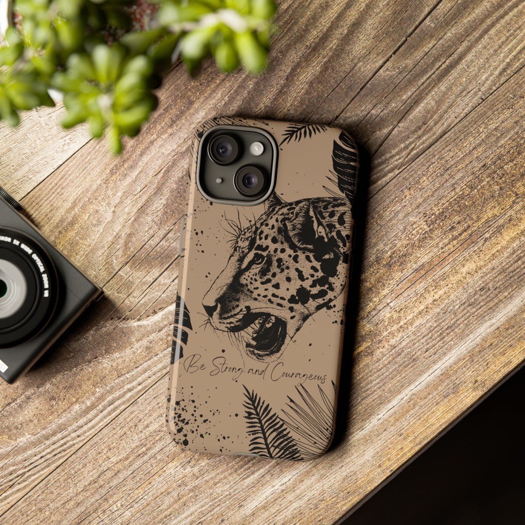 Be Strong and Courageous Tough Phone Case (Brown)