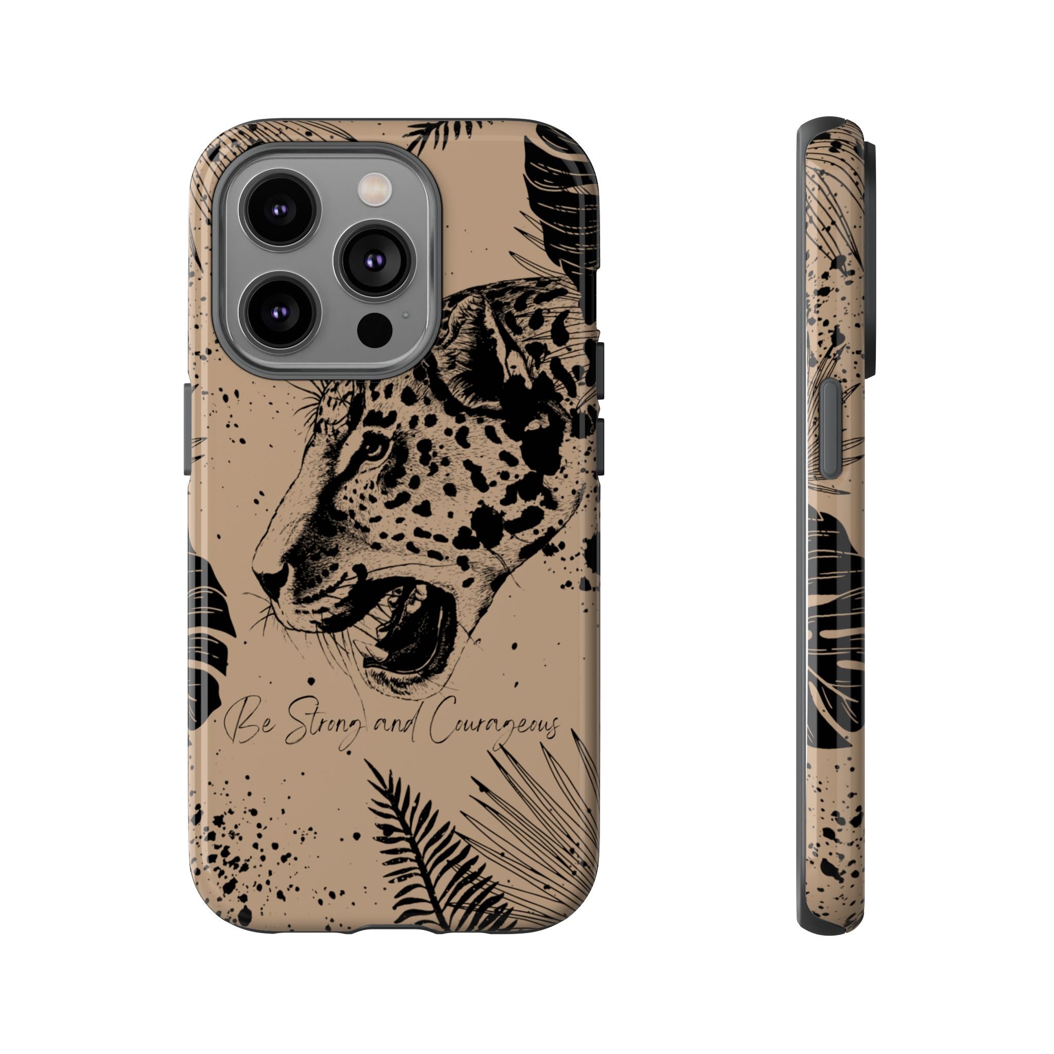 Be Strong and Courageous Tough Phone Case (Brown)