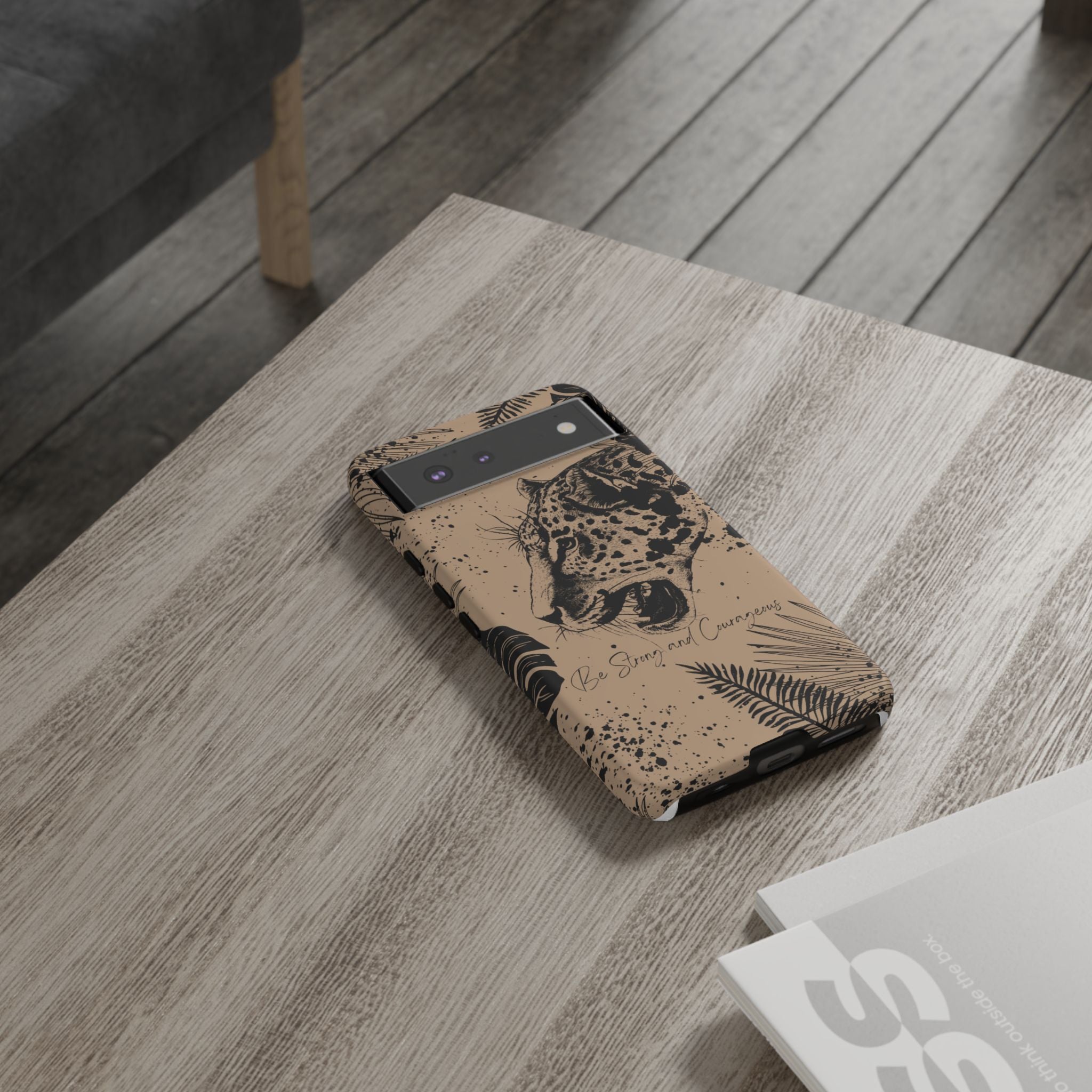 Be Strong and Courageous Tough Phone Case (Brown)