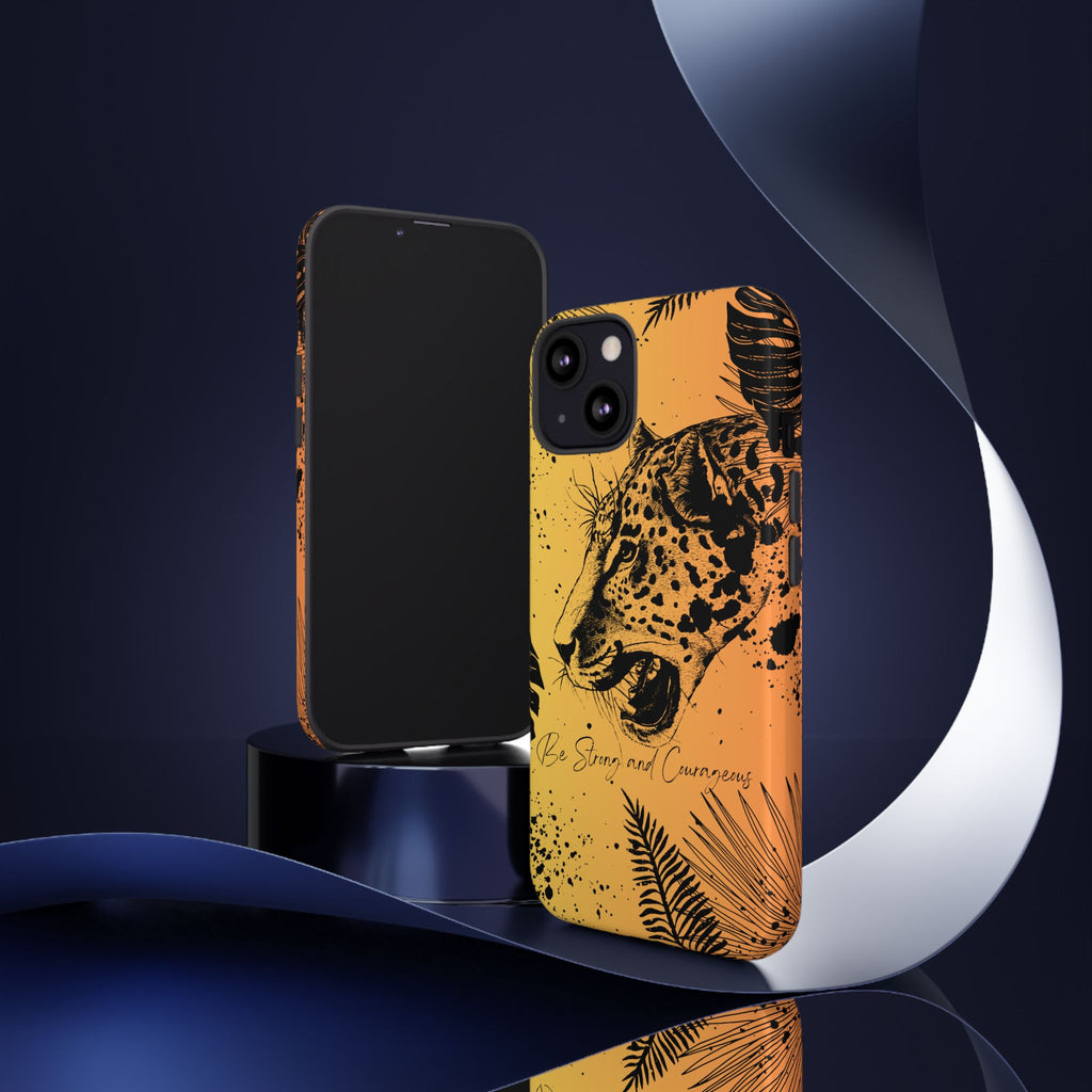 Be Strong and Courageous Tough Phone Case (Orange Hue)