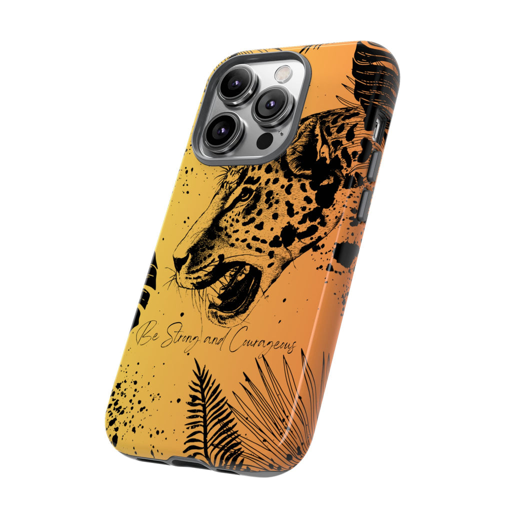 Be Strong and Courageous Tough Phone Case (Orange Hue)