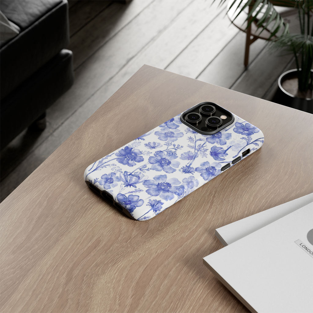 Blue Floral Tough Case