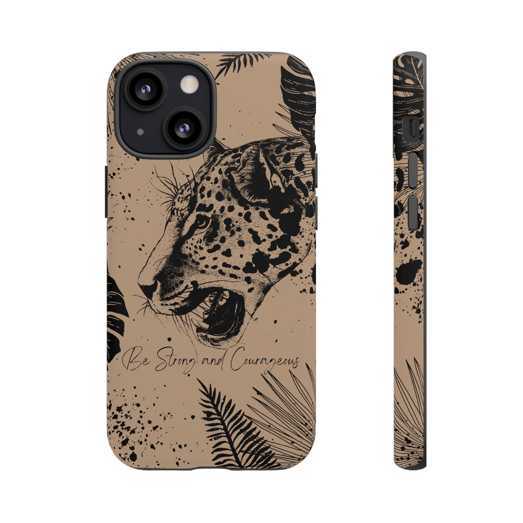 Be Strong and Courageous Tough Phone Case (Brown)