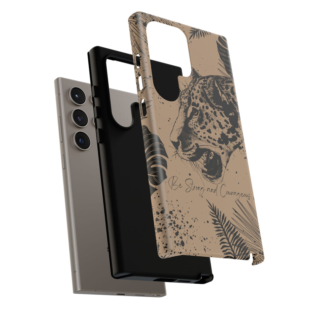 Be Strong and Courageous Tough Phone Case (Brown)