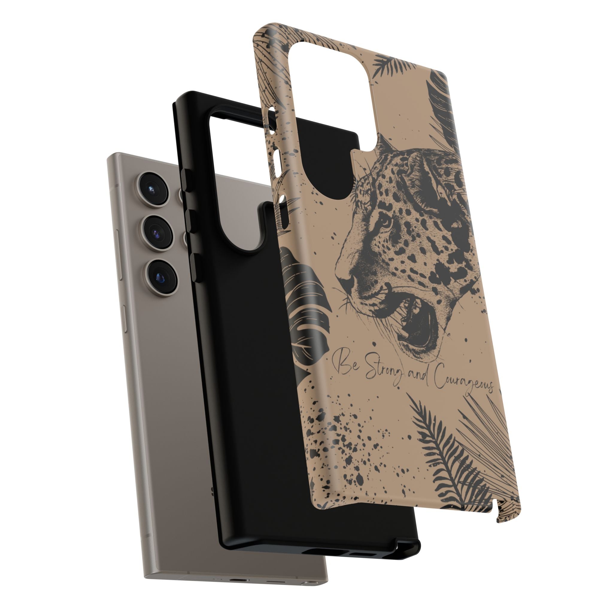 Be Strong and Courageous Tough Phone Case (Brown)