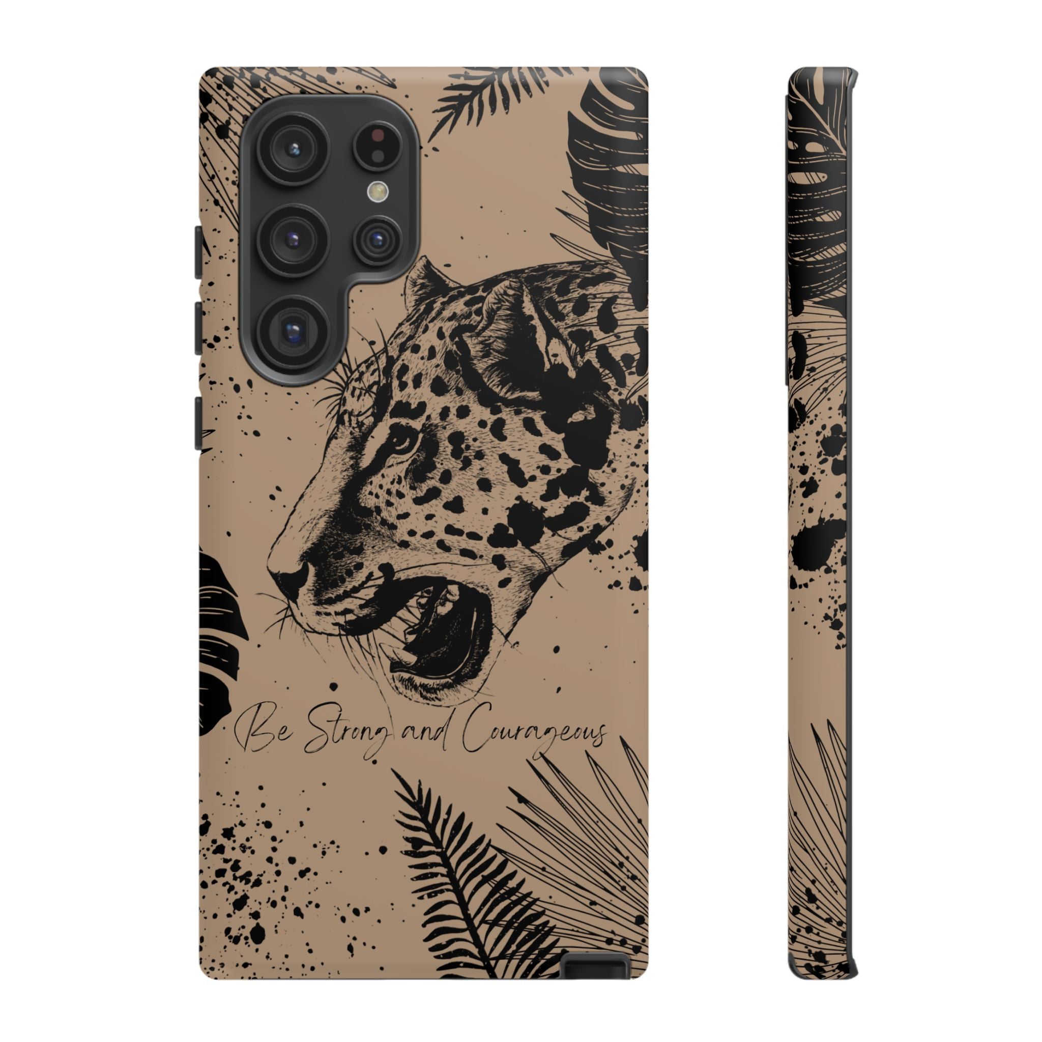 Be Strong and Courageous Tough Phone Case (Brown)