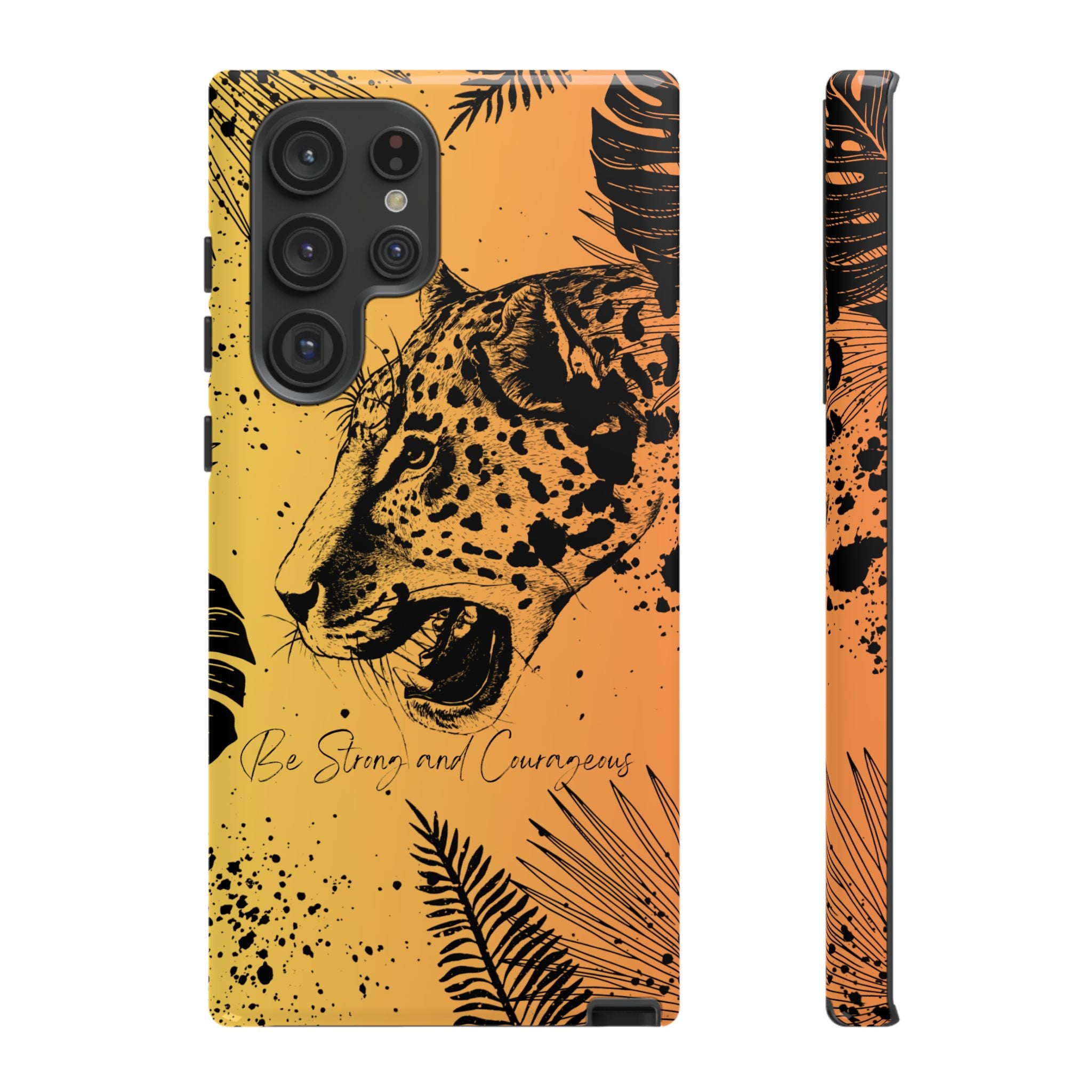 Be Strong and Courageous Tough Phone Case (Orange Hue)