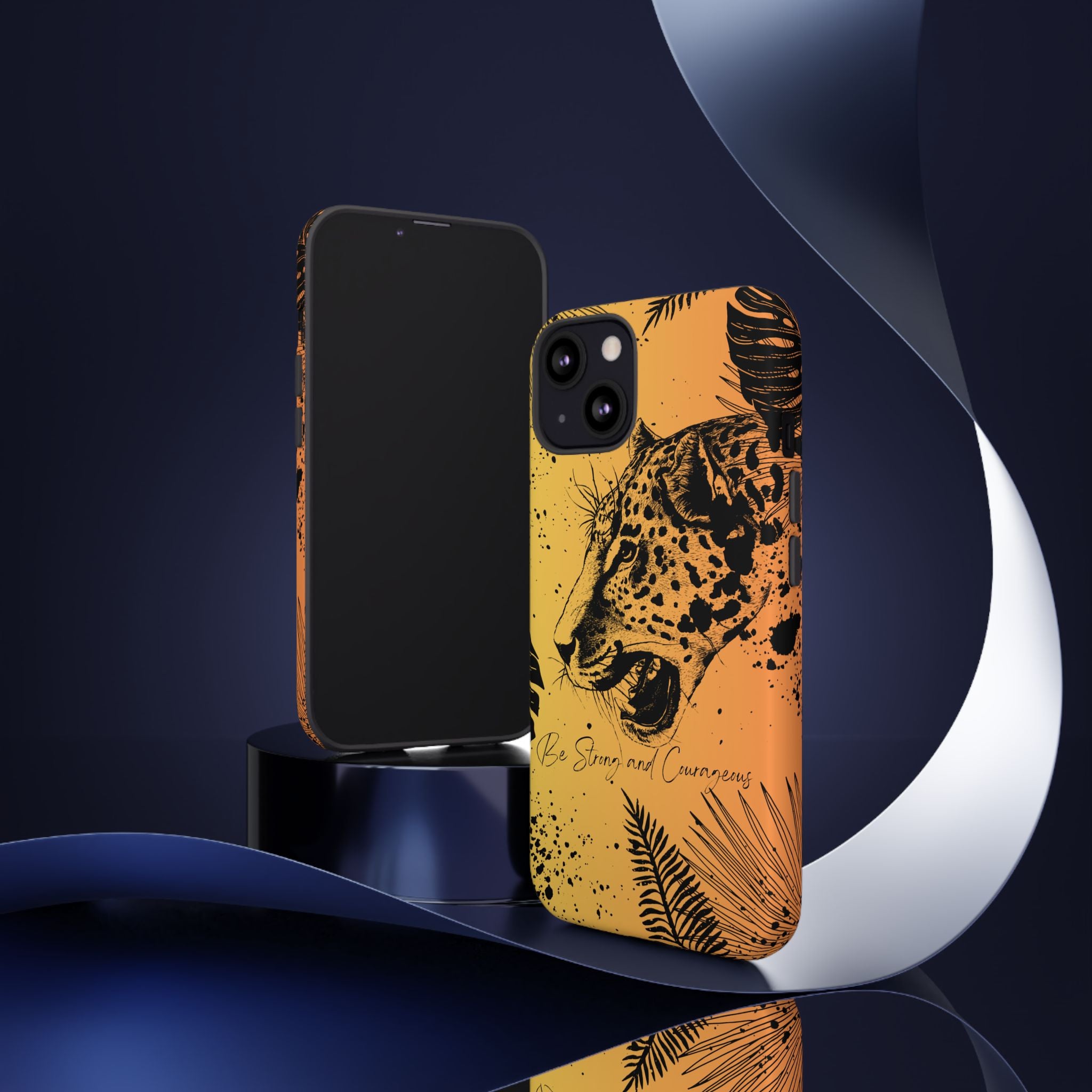 Be Strong and Courageous Tough Phone Case (Orange Hue)