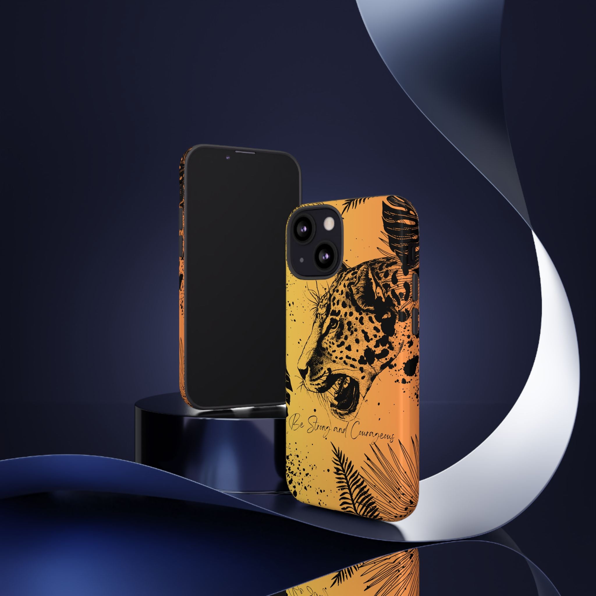Be Strong and Courageous Tough Phone Case (Orange Hue)
