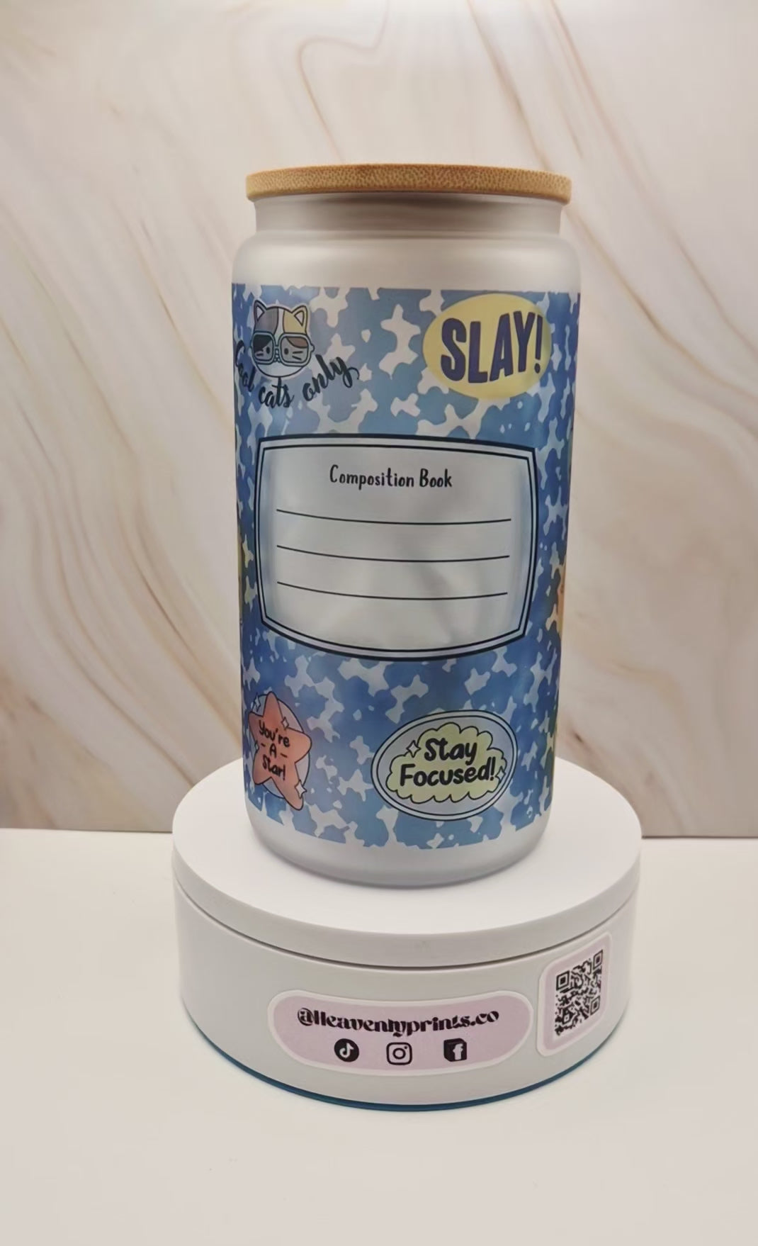 Blue Composition Tumbler