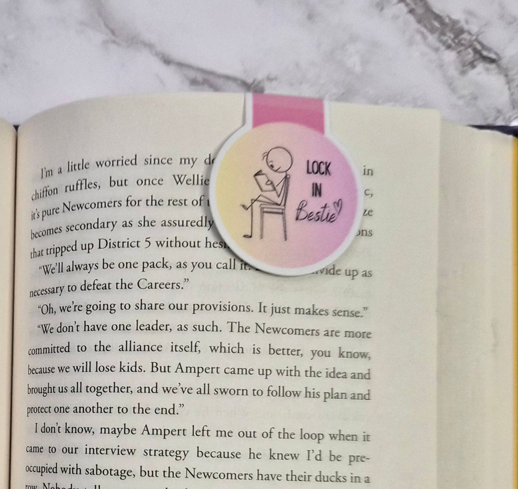 Lock In Bestie Magnetic Bookmark