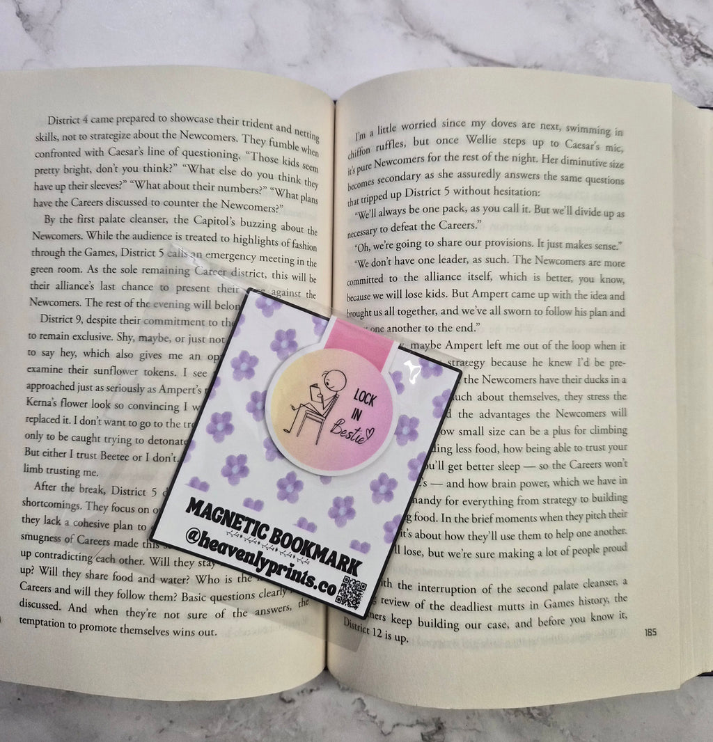 Lock In Bestie Magnetic Bookmark