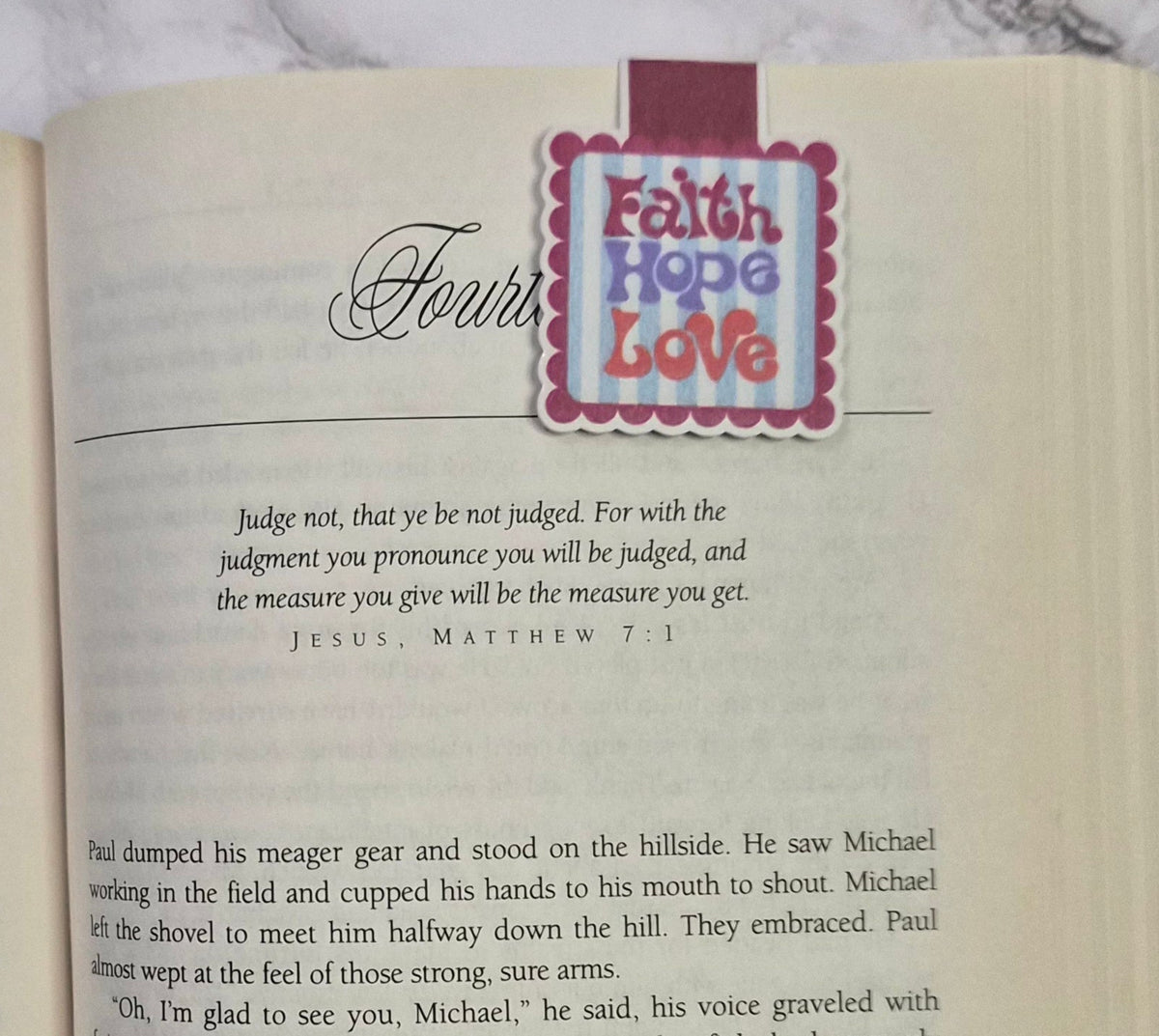 Faith Hope Love Magnetic Bookmark