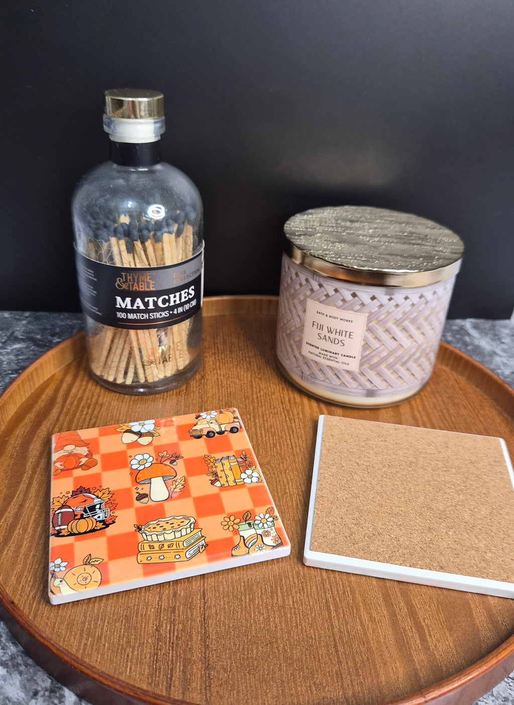 Checkered Fall Coaster 🍁🍂