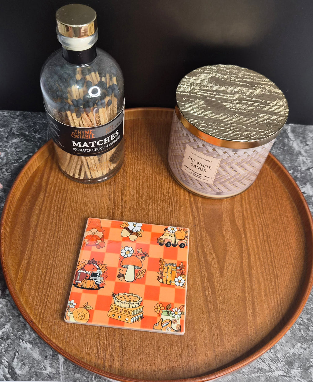 Checkered Fall Coaster 🍁🍂