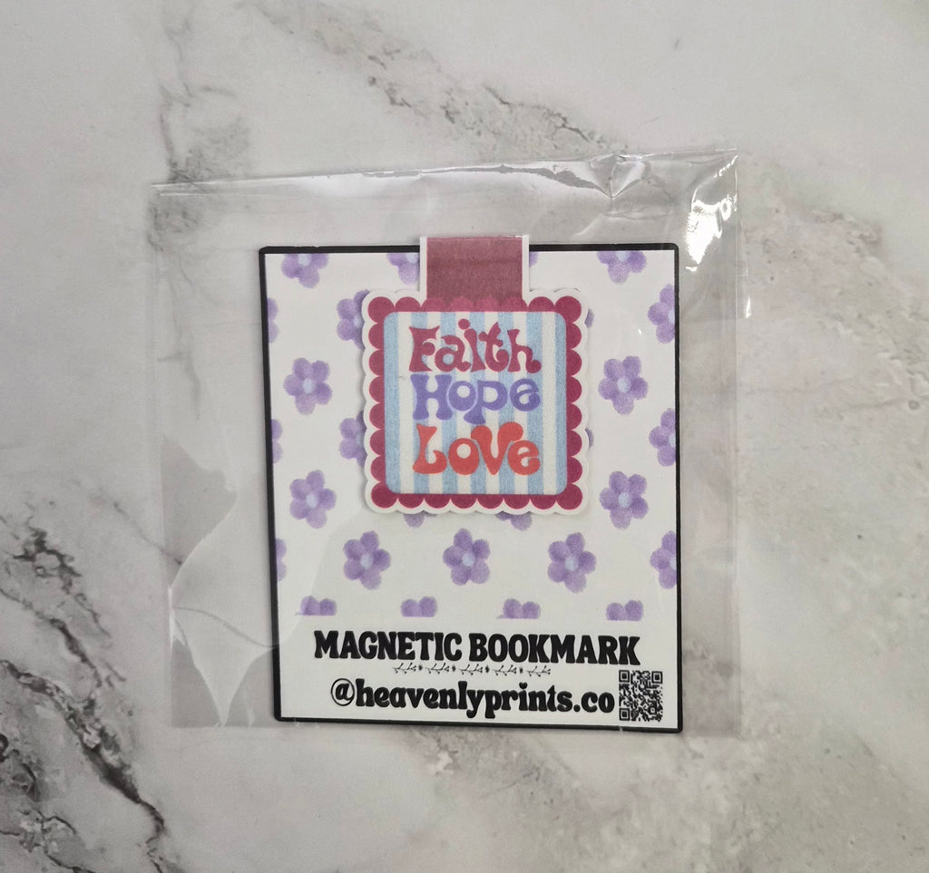 Faith Hope Love Magnetic Bookmark